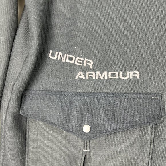 Under Armour Men’s Extra Large XL Black Full Zip Fleece Sweater Knit Jacket - Picture 2 of 9